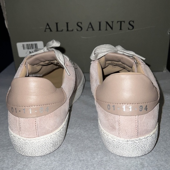 All Saints sheer suede lace up sneakers Sz 6 in Dirty Pink new - Picture 8 of 16